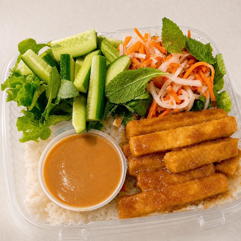 Crispy Tofu Rice Bowl.
