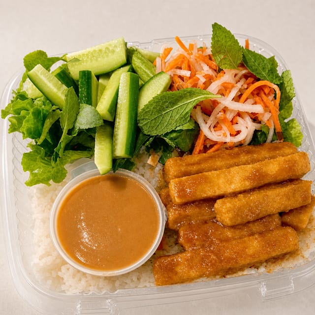 Crispy Tofu Rice Bowl.